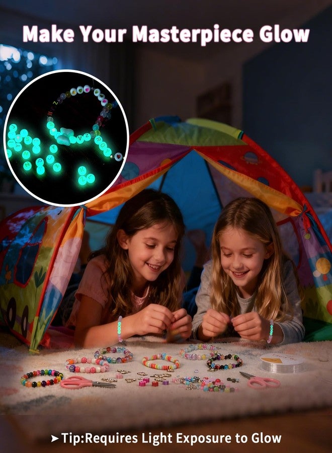 إليكتومانيا مجموعة صنع الأساور من إليكتومانيا للبنات، مجموعة صنع الأساور مع تعليقات وخرز مضيء، مجموعة مواد صنع المجوهرات، مجموعات خرز ملونة بأشكال وأنواع مختلفة للأطفال فوق سن ثلاث سنوات، أفضل هدية لمجموعات الحرف اليدوية للبنات من سن 12 إلى 14 عامًا - Image 2